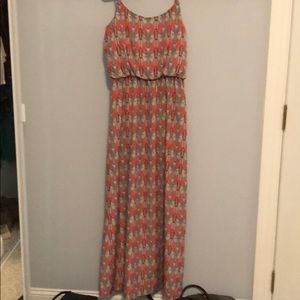 Patterned tribal maxi dress